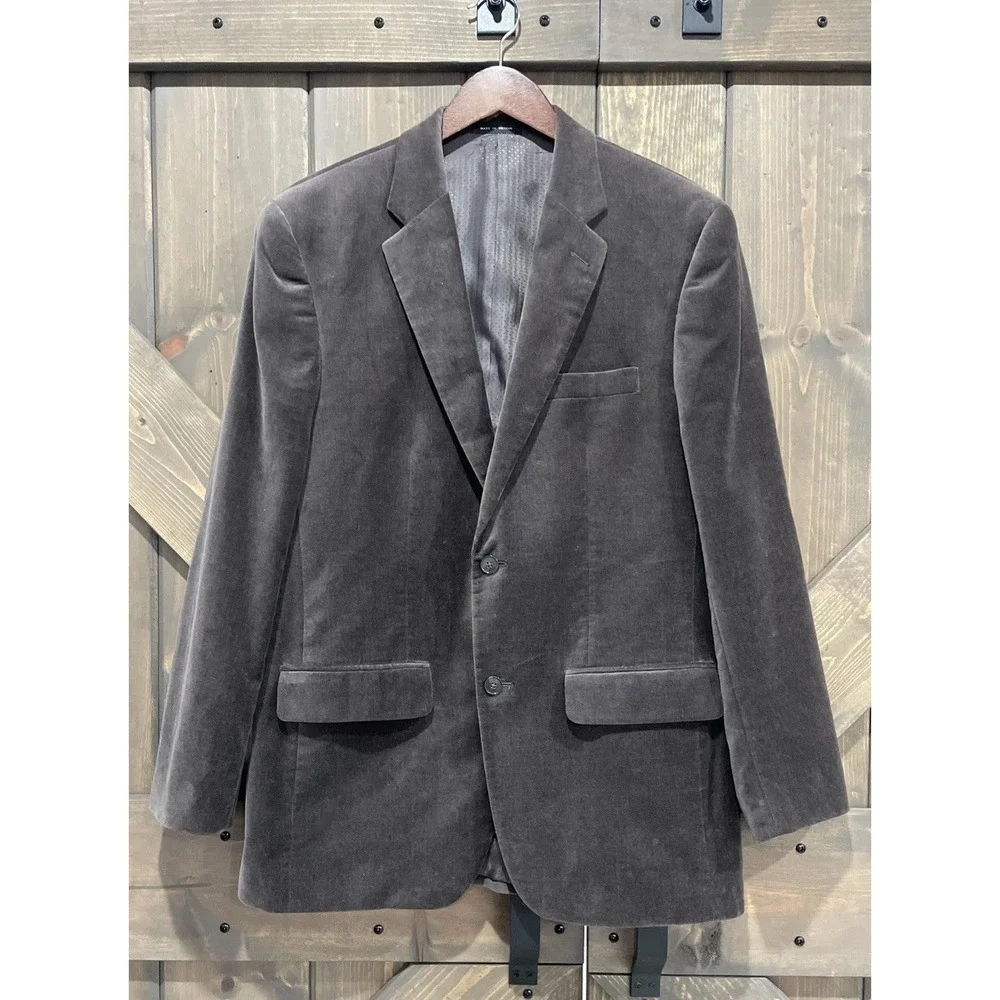 Alfani Men's Brown Solid Velvet Sport Coat Suit Jacket Size 40R‎